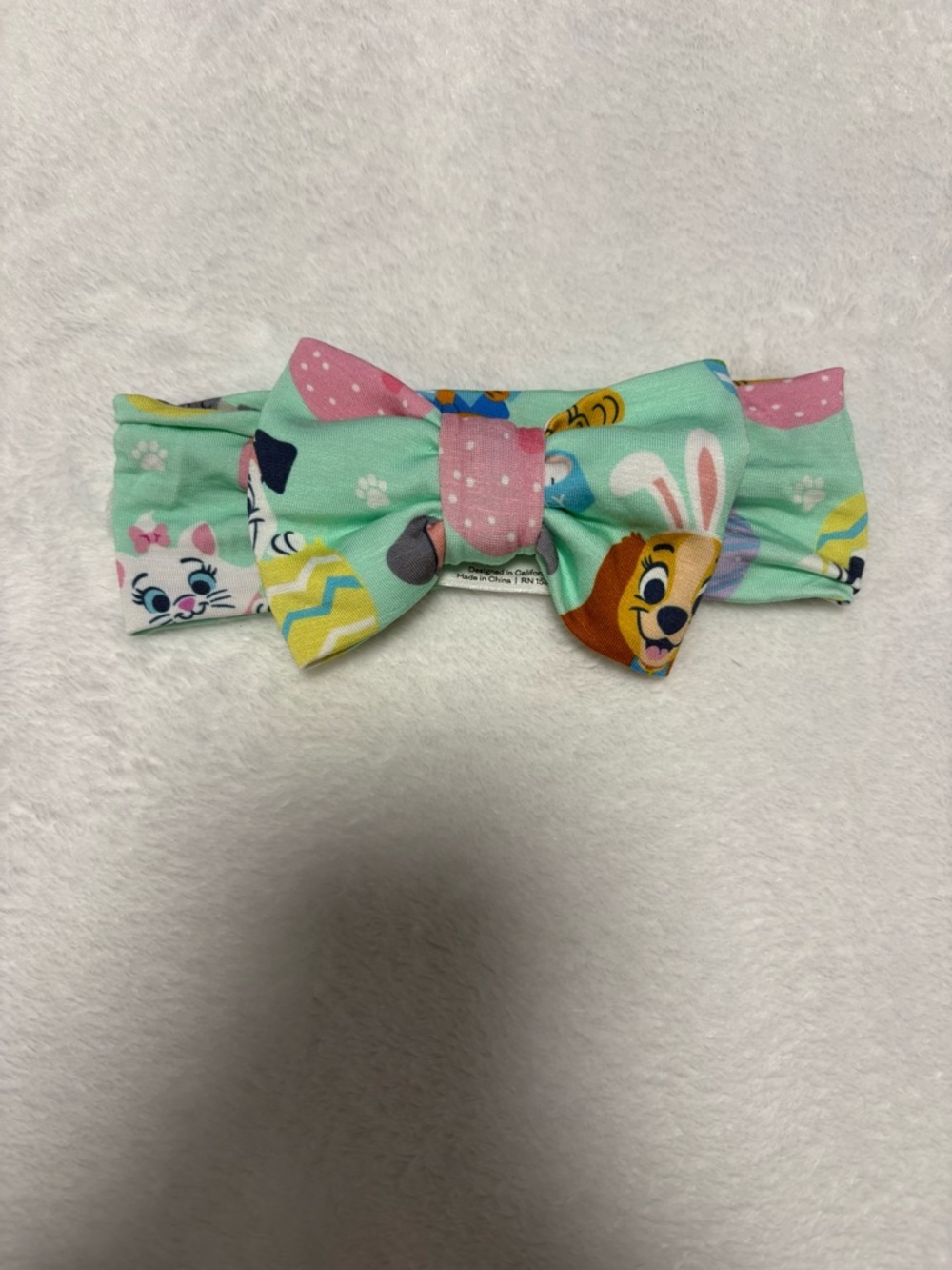 Little Sleepies Disney Peekaboo Pets Bow Headband NB-3T EUC